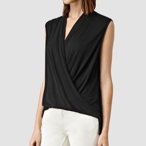 ALL SAINTS GLO Drapey Top Sleeveless Black Small